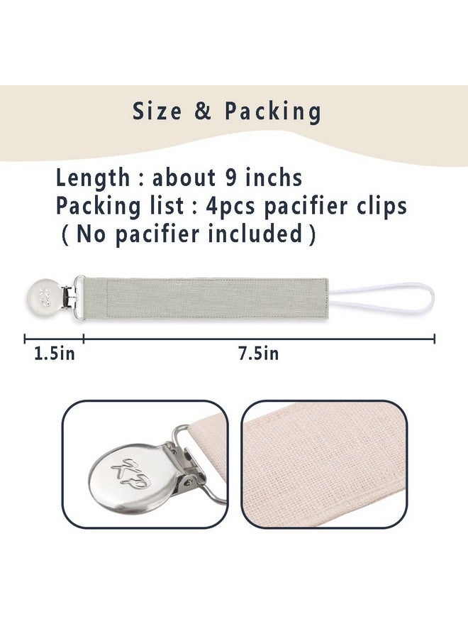 Kapihouse Pacifier Clip for Boys and Girls, 4 Pack Pacifier Holder Fabric Leash Binky Holder with Clip Unisex Baby Shower Birthday Christmas Set 4 Pack - Image 2