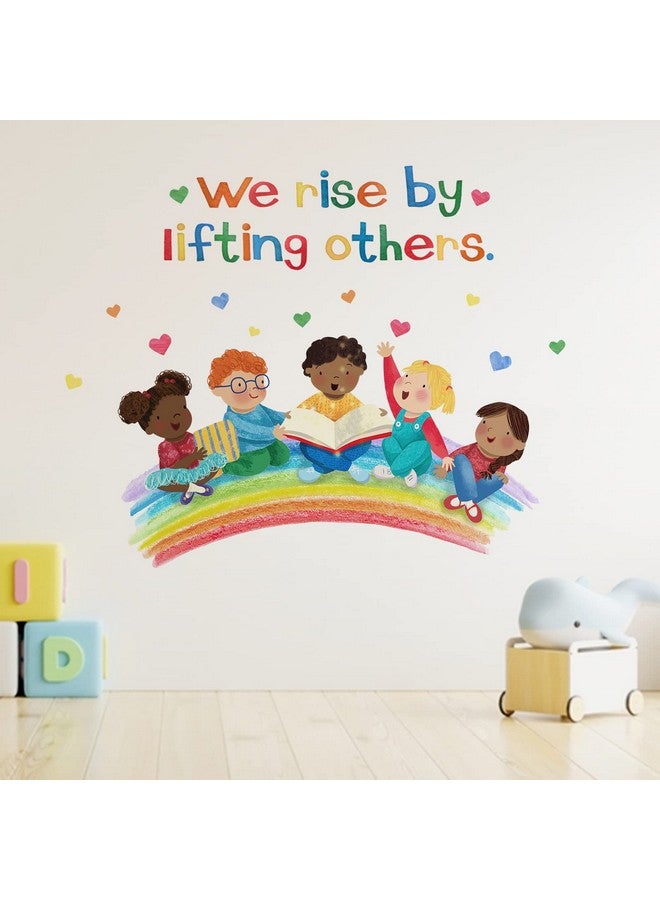 Mfault Inspirational We Rise by Lifting Others Wall Decals Stickers, Diversity Equality Motivational Inclusion Nursery Decorations Baby Boy Girl Bedroom Classroom Art, Kids Neutral Toddlers Decor Gift - Image 4