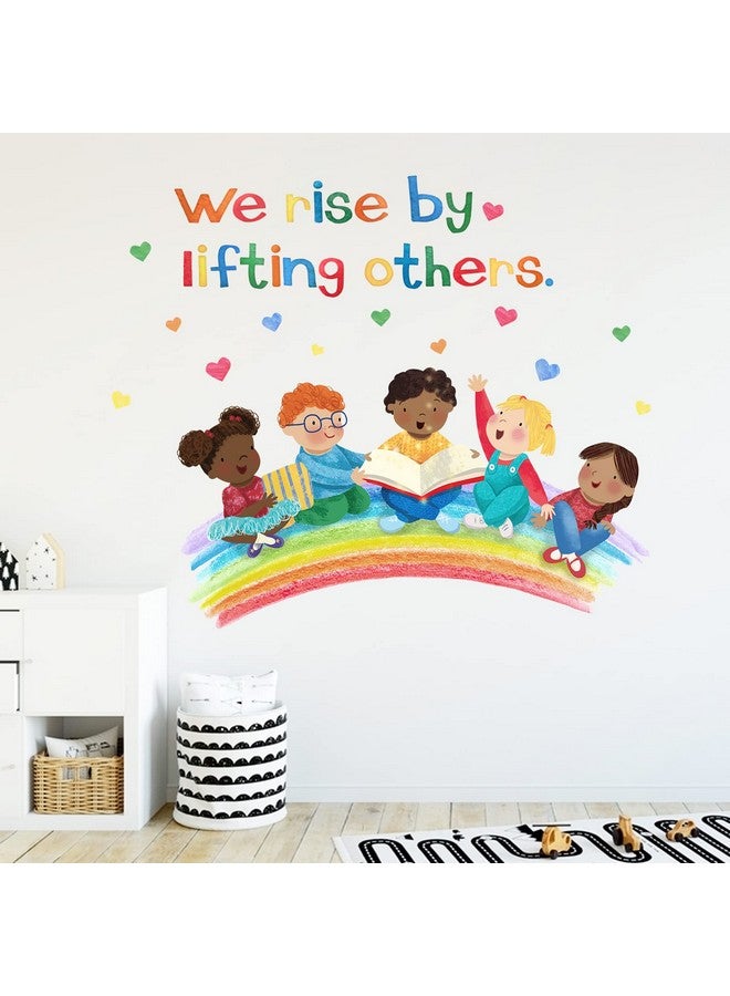 Mfault Inspirational We Rise by Lifting Others Wall Decals Stickers, Diversity Equality Motivational Inclusion Nursery Decorations Baby Boy Girl Bedroom Classroom Art, Kids Neutral Toddlers Decor Gift - Image 5