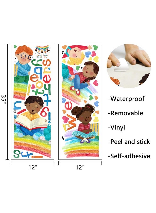 Mfault Inspirational We Rise by Lifting Others Wall Decals Stickers, Diversity Equality Motivational Inclusion Nursery Decorations Baby Boy Girl Bedroom Classroom Art, Kids Neutral Toddlers Decor Gift - Image 2