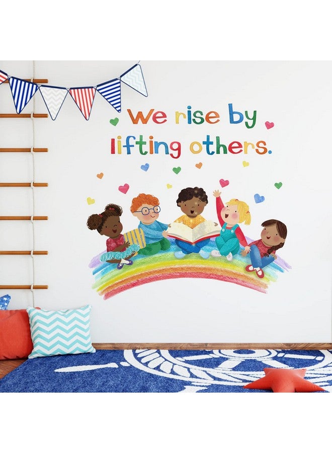 Mfault Inspirational We Rise by Lifting Others Wall Decals Stickers, Diversity Equality Motivational Inclusion Nursery Decorations Baby Boy Girl Bedroom Classroom Art, Kids Neutral Toddlers Decor Gift - Image 3