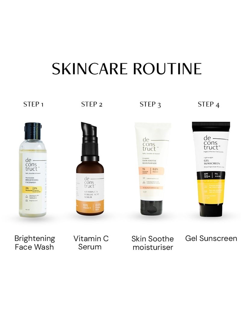 Deconstruct - Deconstruct Sun Protect Duo | 10% Vitamin C Face Serum (30 ml) + Gel Sunscreen (50 g) | Get Glowing Skin with Sun Protection | No White Cast, Non Irritating & Lightweight | Pack of 2 - Image 1