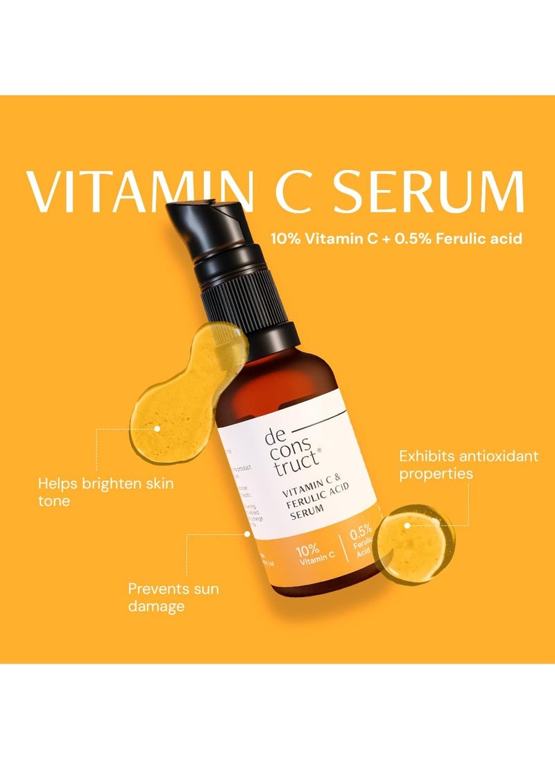 Deconstruct - Deconstruct Sun Protect Duo | 10% Vitamin C Face Serum (30 ml) + Gel Sunscreen (50 g) | Get Glowing Skin with Sun Protection | No White Cast, Non Irritating & Lightweight | Pack of 2 - Image 1