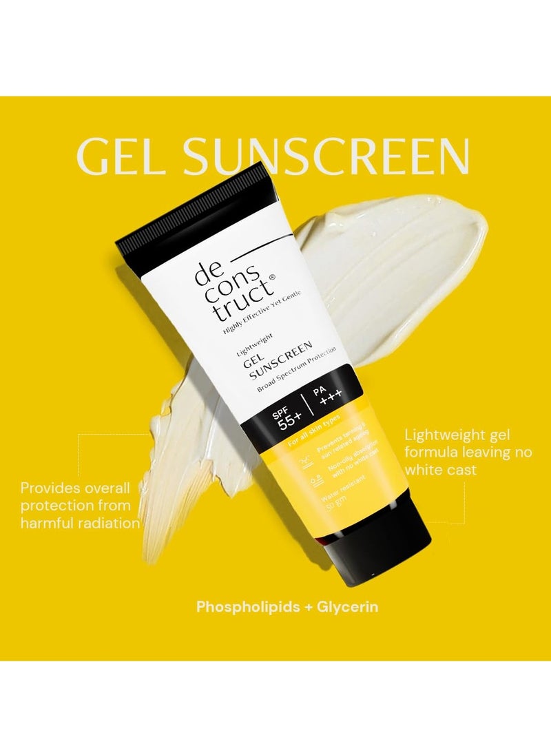 Deconstruct - Deconstruct Sun Protect Duo | 10% Vitamin C Face Serum (30 ml) + Gel Sunscreen (50 g) | Get Glowing Skin with Sun Protection | No White Cast, Non Irritating & Lightweight | Pack of 2 - Image 1