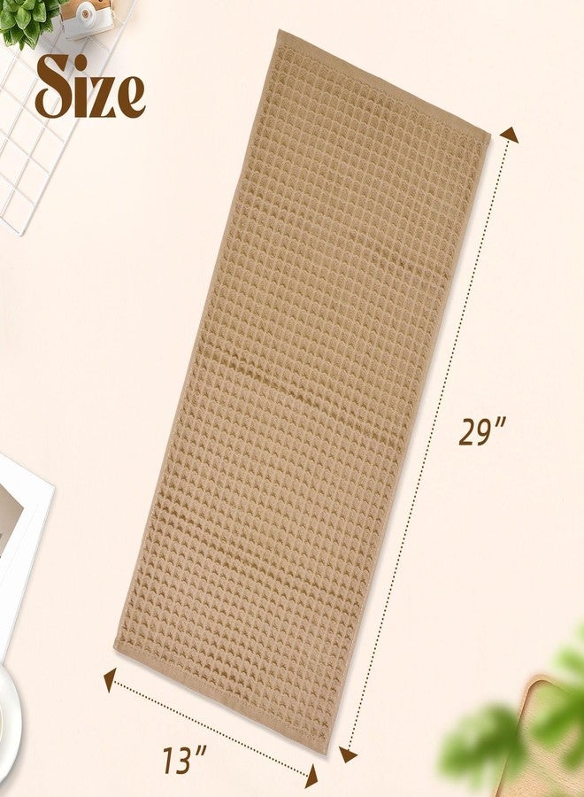 Jacquotha Waffle Bathroom Hand Towels 5-Piece (Tan) - Cotton, Soft, Lightweight, Lint Free, 13” x 29” - Image 5
