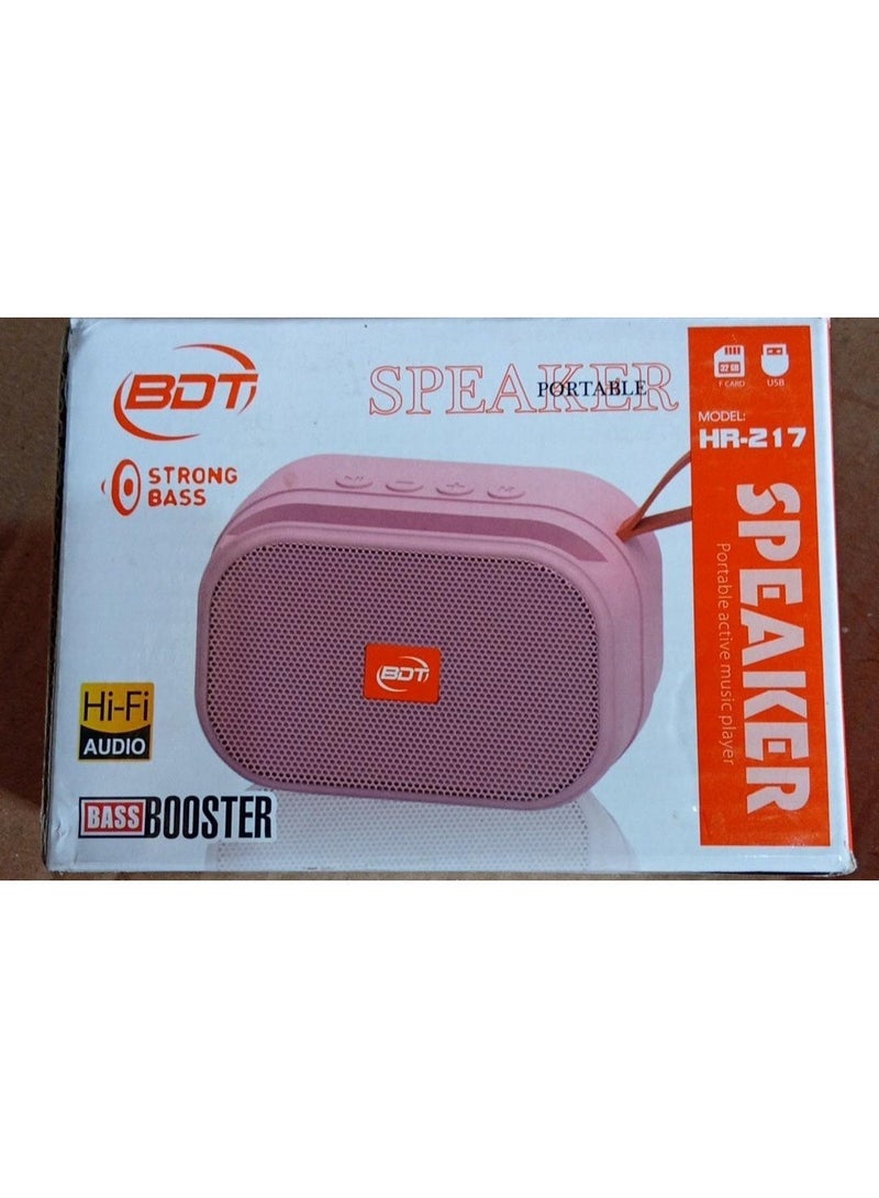 BDT HR-217 Portable Bluetooth Speaker Wireless Hi-Fi Audio Sound System with Strong Bass Booster and Built-in Phone Holder Supports TF Card and USB - Image 5