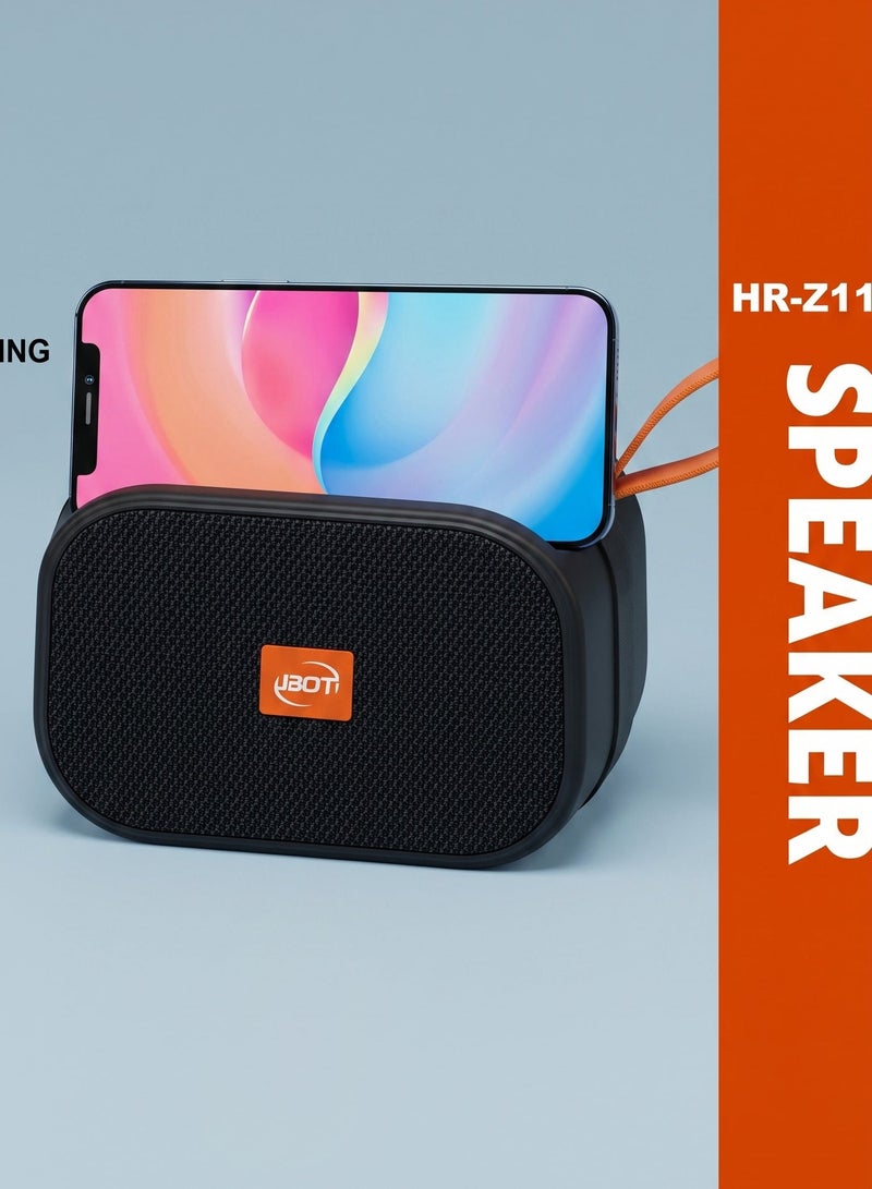 BDT HR-217 Portable Bluetooth Speaker Wireless Hi-Fi Audio Sound System with Strong Bass Booster and Built-in Phone Holder Supports TF Card and USB - Image 3