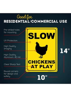 My Sign Center Slow Chickens At Play Sign 10" X 14" 0.40 Aluminum Fade Resistance Indoor Outdoor Use Usa Made By My Sign Center  - Image 3