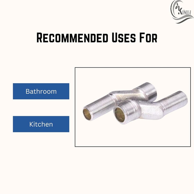 KINIK KINIK CP Brass Adjustable Wall Mixer Leg for Installation of Bathroom Jaq Type Long Wall Mixer taps 12 x 34 inch1 Pair - Image 3