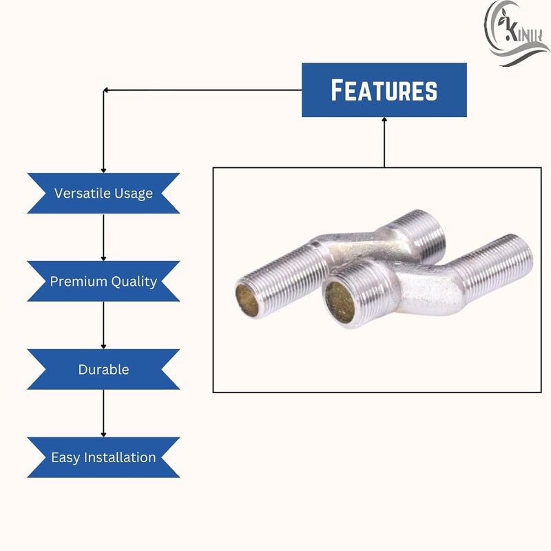KINIK KINIK CP Brass Adjustable Wall Mixer Leg for Installation of Bathroom Jaq Type Long Wall Mixer taps 12 x 34 inch1 Pair - Image 4