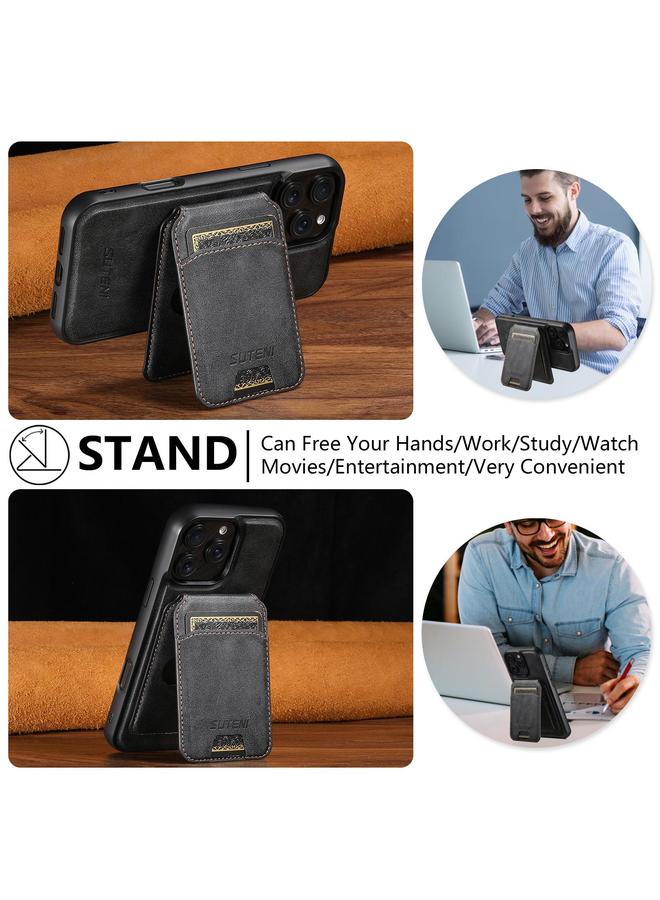 Suteni Case For iPhone 16 Pro Max M5 Magnetic Card Bag MagSafe Leather Phone Case - Image 5