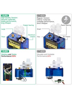 Smraza 10 Pcs Sg90 9G Micro Servo Metal Geared Motor Kit For Rc Robot Arm/Hand/Control With Cable Mini Servos For Arduino Project (10)  - Image 3