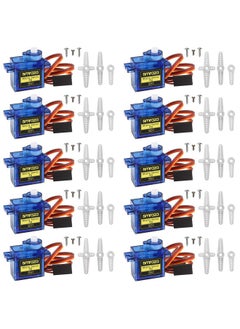 Smraza 10 Pcs Sg90 9G Micro Servo Metal Geared Motor Kit For Rc Robot Arm/Hand/Control With Cable Mini Servos For Arduino Project (10)  - Image 2