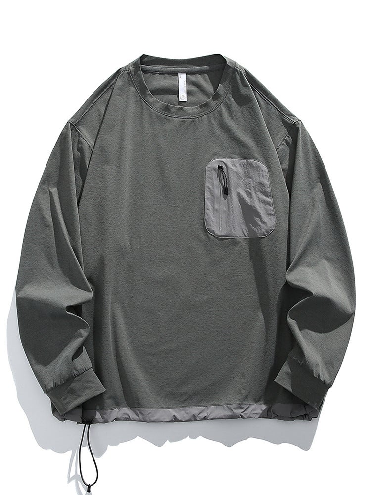 Trendy Brand Normcore Style Long-Sleeved T-Shirt For Men Running Fitness Antibacterial Moisture-Wicking Sun Protection Sports Quick-Drying Clothing For Men - Image 1