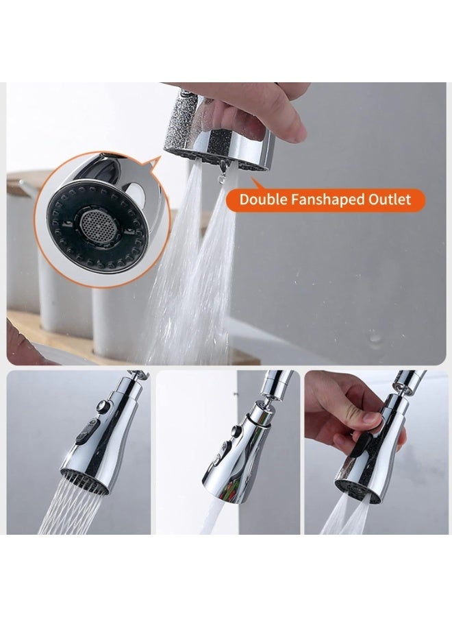 جولدن أروز رأس حنفية بديل، 3 وظائف مع دوران 360 درجة، رأس رشاش لحوض المطبخ، بوصلة G1/2، بلمسة نهائية لامعة - Image 2