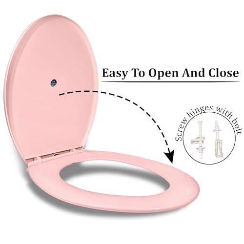 Sandcastle Round Pvc Toilet Seat Cover for Regular EWC Colours - Salmon Pink - Image 5