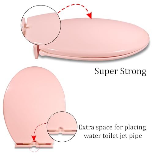 Sandcastle Round Pvc Toilet Seat Cover for Regular EWC Colours - Salmon Pink - Image 4