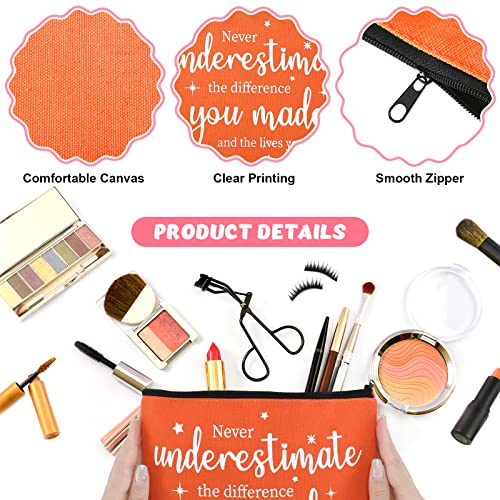 Kajaia 24 Pieces Inspirational Canvas Cosmetic Bags Makeup Bags with Zippers Appreciation Motivational Toiletry Purse Pouches Positive Travel Makeup Pouches for Girl Women Friends Coworker, 8 Designs - Image 4
