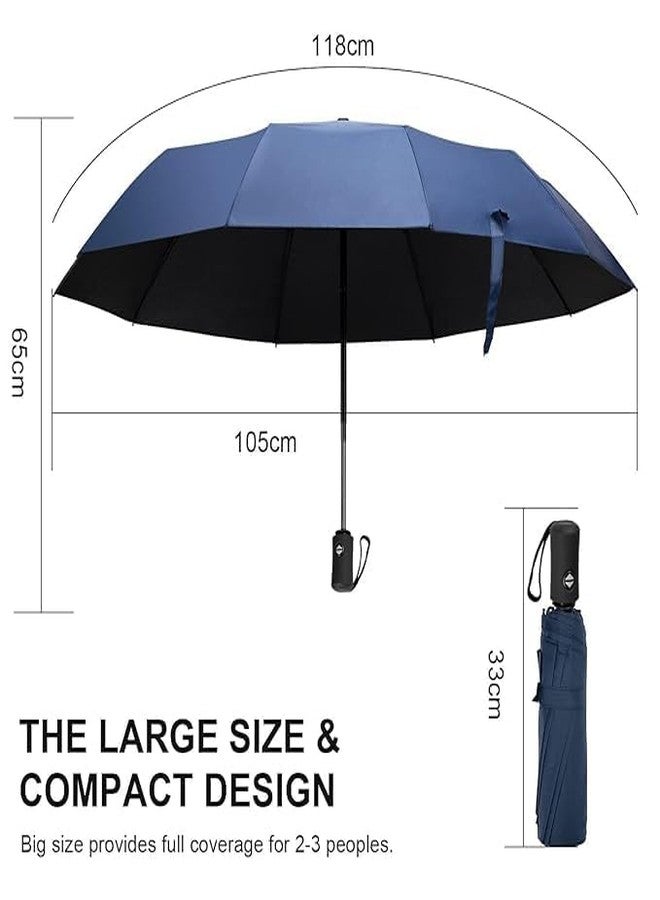 NIL JO Umberallas for Rain Big Size Men,Windproof Umberalla Large for Man,UV Coated 3 Fold Umberallas for Rain Women, Kids, Girls, Boys-Auto Open and Close Single Hand Use (blue) - Image 2