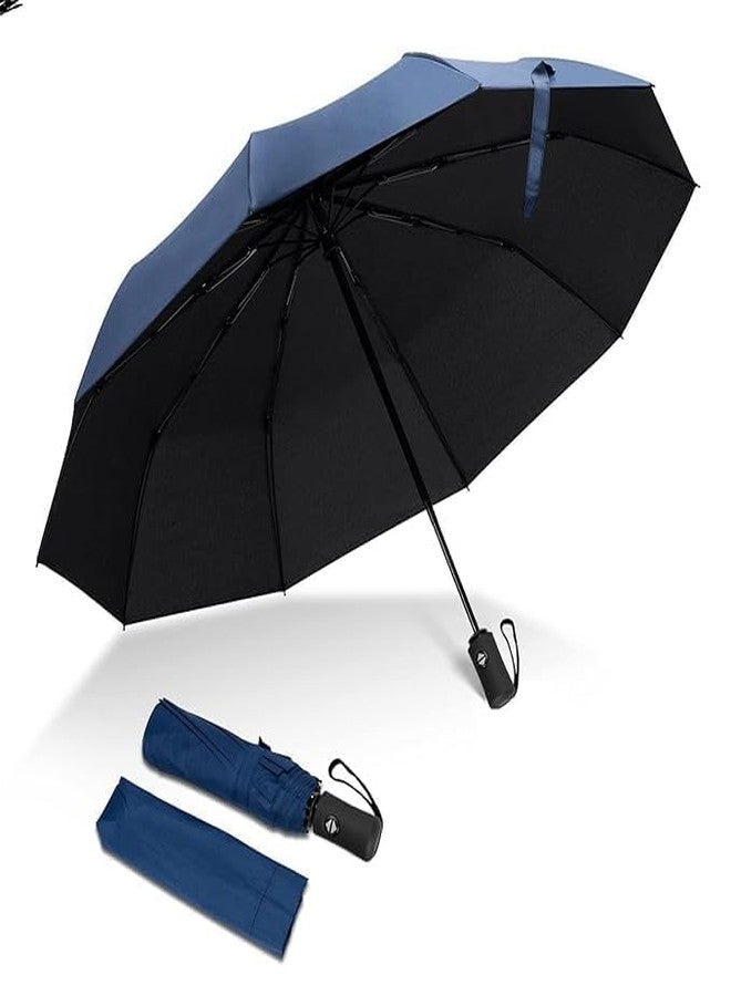 NIL JO Umberallas for Rain Big Size Men,Windproof Umberalla Large for Man,UV Coated 3 Fold Umberallas for Rain Women, Kids, Girls, Boys-Auto Open and Close Single Hand Use (blue) - Image 1
