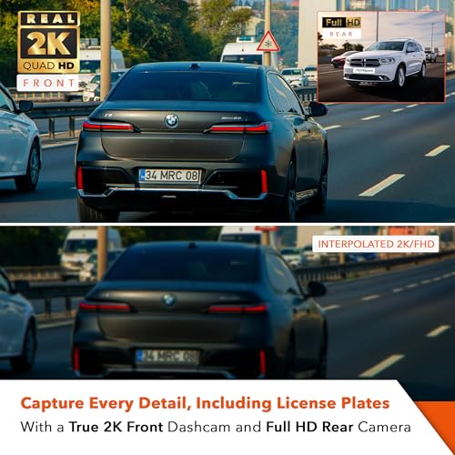 FitSpark MyFitSpark DC-101 WiFi Duo 4MP Real 2K Dual Channel Dash Cam | No.1 Novatek AI Chipset | 2.7" IPS HD Display | Super Night Vision, G-Sensor, GPS & WiFi | Bundle Pack with HARDWIRE KIT Worth Rs.3490 - Image 2