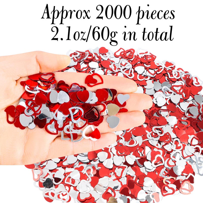 FOIMAS Heart Table Confetti,2.1oz Valentine's Day Metallic Foil Heart Confetti Sequin for Valentine's Day Wedding Bridal Shower Birthday Party Decoration Supply - Image 3
