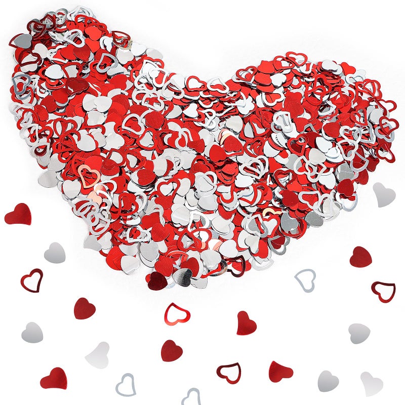 FOIMAS Heart Table Confetti,2.1oz Valentine's Day Metallic Foil Heart Confetti Sequin for Valentine's Day Wedding Bridal Shower Birthday Party Decoration Supply - Image 2