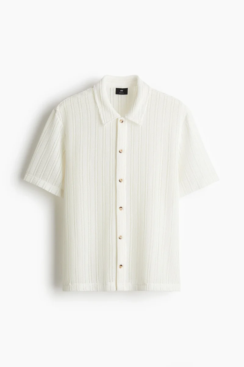 H&M Regular Fit Crochet-look shirt