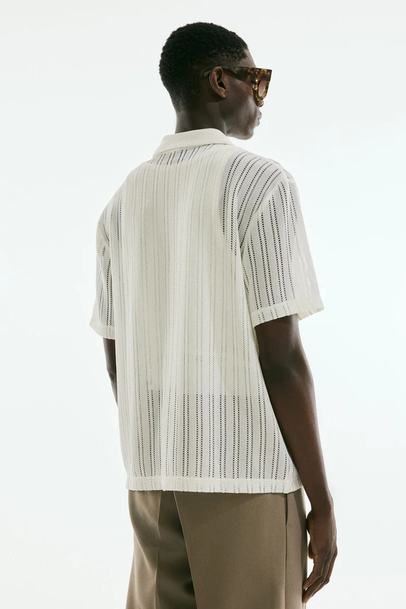 H&M Regular Fit Crochet-look shirt