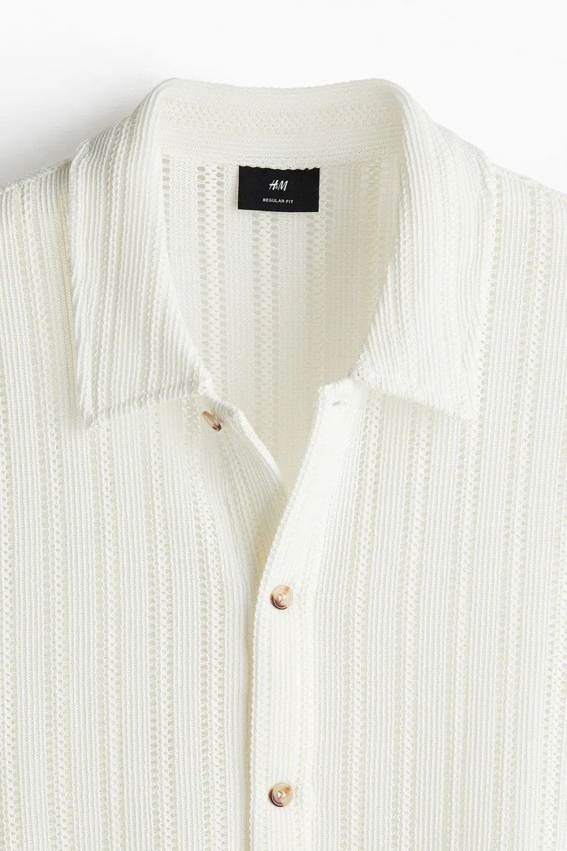H&M Regular Fit Crochet-look shirt