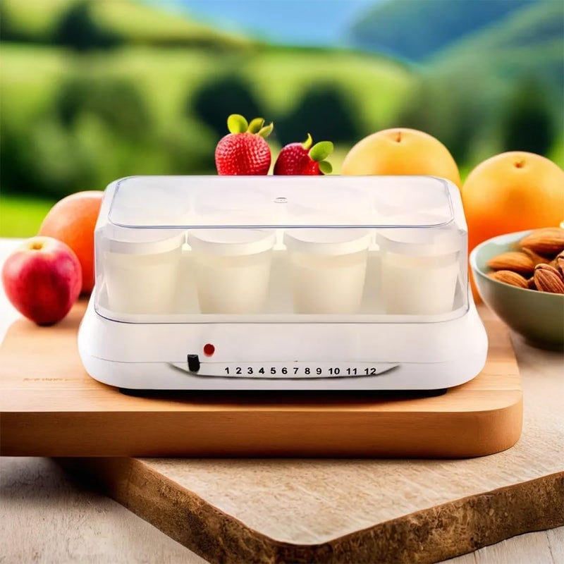 Yoghurt Maker Machine, 8 Cups, 125ml per Cup, 10W, Homemade Yoghurt Machine with Light Indicator - Image 1