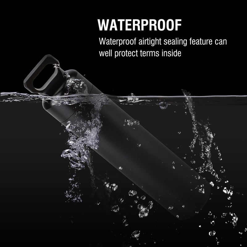 Waterproof Aluminum Alloy Pill Bottle Medicine Container Holder for Outdoor Survival - Image 2