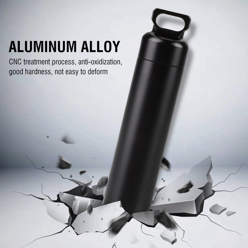 Waterproof Aluminum Alloy Pill Bottle Medicine Container Holder for Outdoor Survival - Image 3