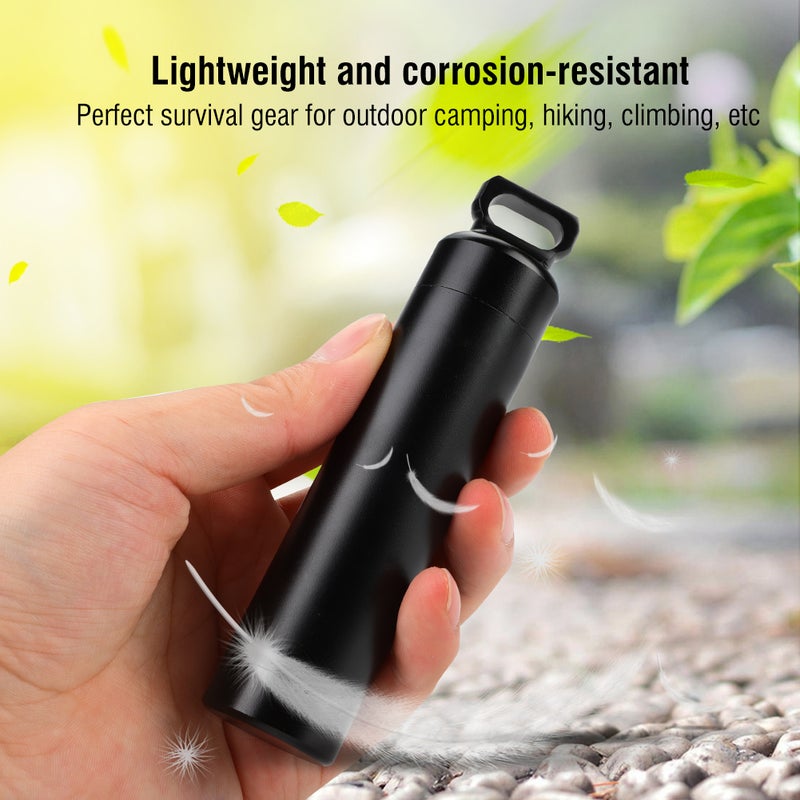 Waterproof Aluminum Alloy Pill Bottle Medicine Container Holder for Outdoor Survival - Image 4