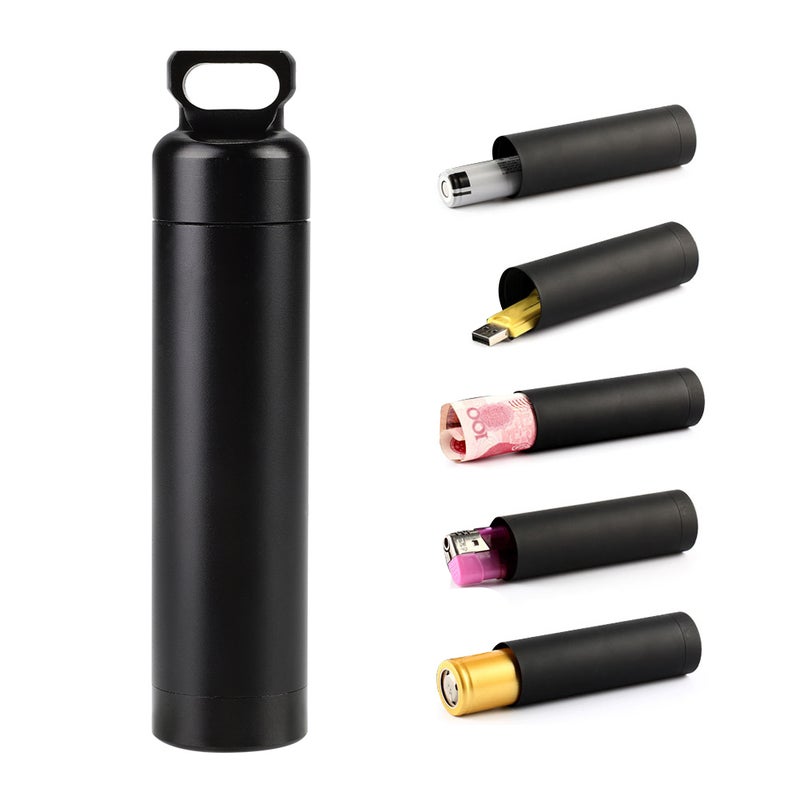 Waterproof Aluminum Alloy Pill Bottle Medicine Container Holder for Outdoor Survival - Image 5
