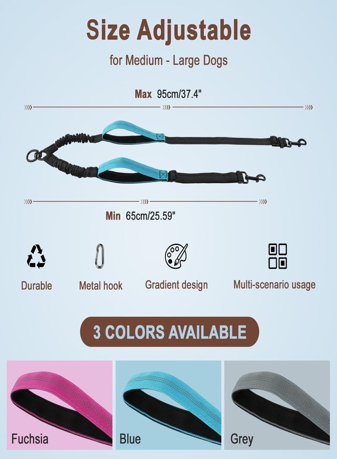 GLIDESMOOTH Double Dog Leash, No Tangle Dual Leash for Two Dogs with Adjustable Long Rope and Dual Control Handles, Design for Training Pets, Sky Blue - Image 2