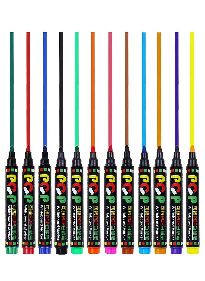 CHHQLZS - 12-Piece Whiteboard Marker Set, Dry Erase Markers with Chisel Tip, Non-Toxic Low-Odor Erasable Markers for Office, School, Classroom, and Home - Image 1