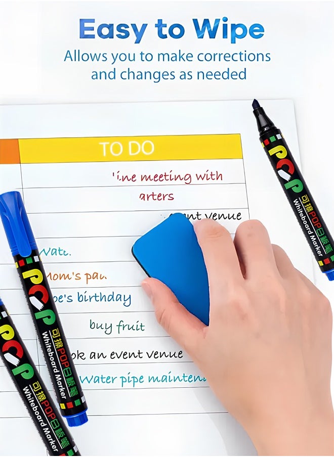 CHHQLZS - 12-Piece Whiteboard Marker Set, Dry Erase Markers with Chisel Tip, Non-Toxic Low-Odor Erasable Markers for Office, School, Classroom, and Home - Image 1