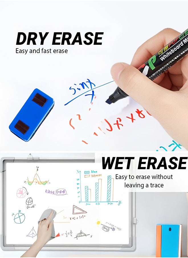 CHHQLZS - 12-Piece Whiteboard Marker Set, Dry Erase Markers with Chisel Tip, Non-Toxic Low-Odor Erasable Markers for Office, School, Classroom, and Home - Image 1