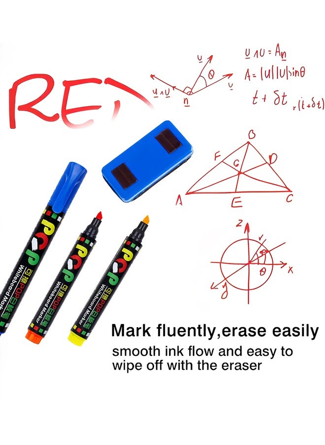 CHHQLZS - 12-Piece Whiteboard Marker Set, Dry Erase Markers with Chisel Tip, Non-Toxic Low-Odor Erasable Markers for Office, School, Classroom, and Home - Image 1