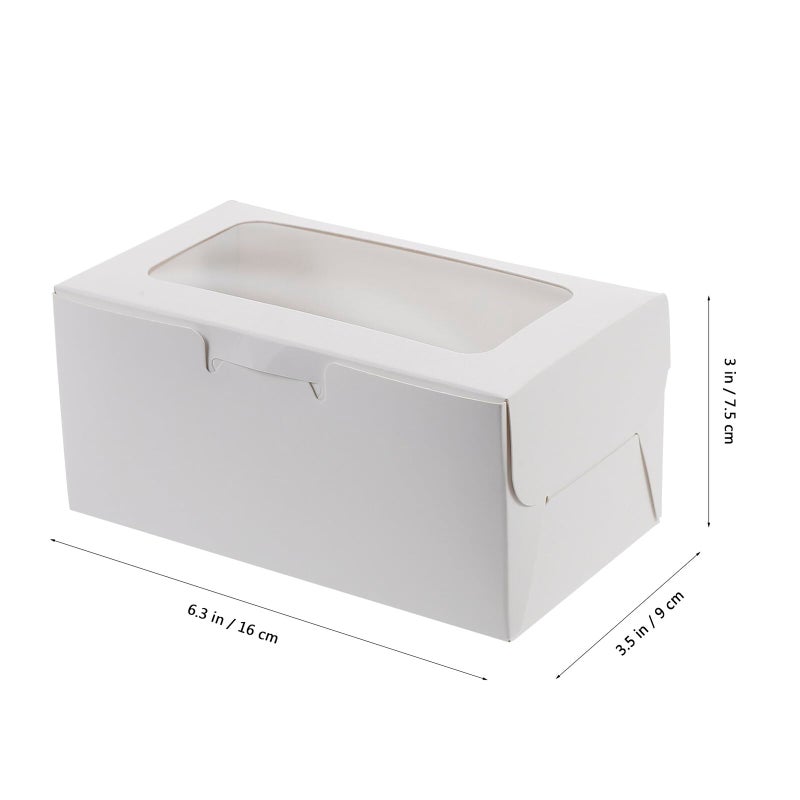 White Paperboard Cupcake Box With Window 2pcs Kraft Cake Containers 15 Trays Food Grade - Image 3
