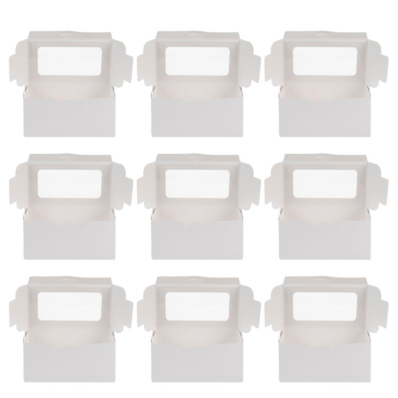 White Paperboard Cupcake Box With Window 2pcs Kraft Cake Containers 15 Trays Food Grade - Image 2