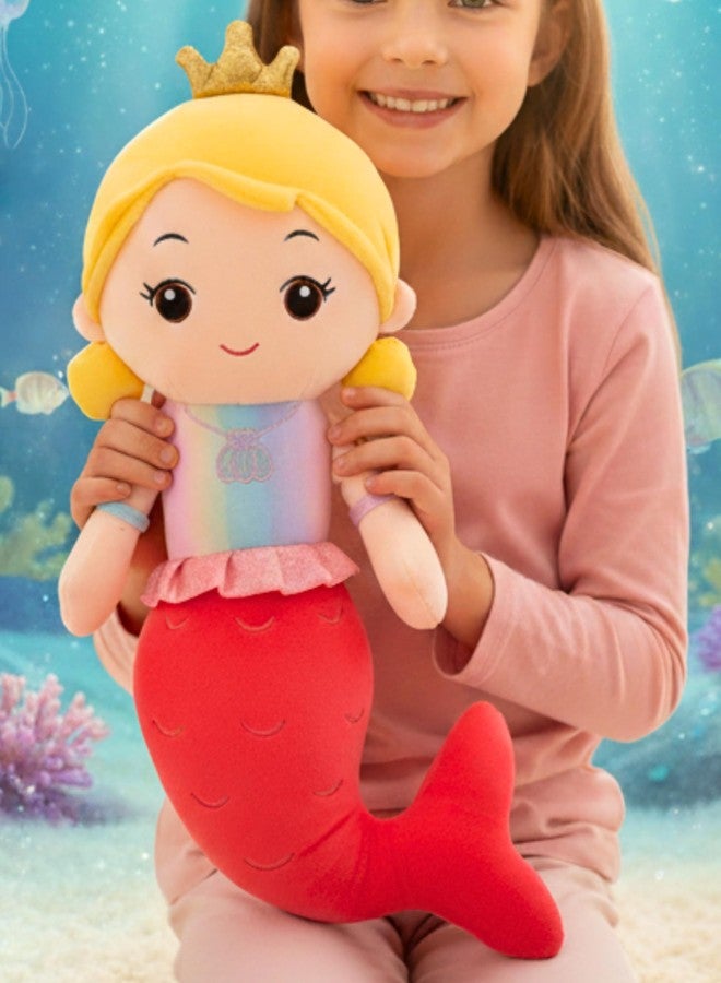 Tickles Mermaid Doll Soft Stuffed Plush Toy for Kids Boys & Girls Birthday Gift (Color: Red Size: 50 cm) - Image 3