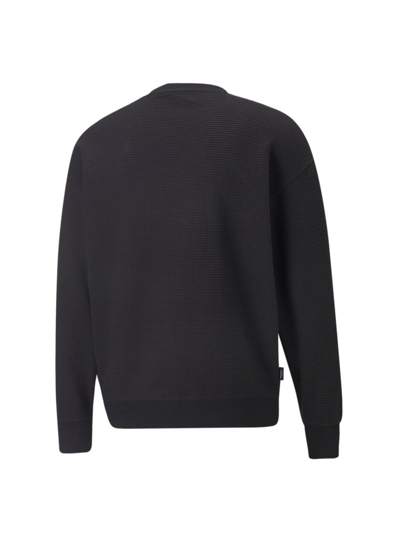 PUMA - DOWNTOWN Mens Waffle Crew Neck Sweatshirt - Image 1