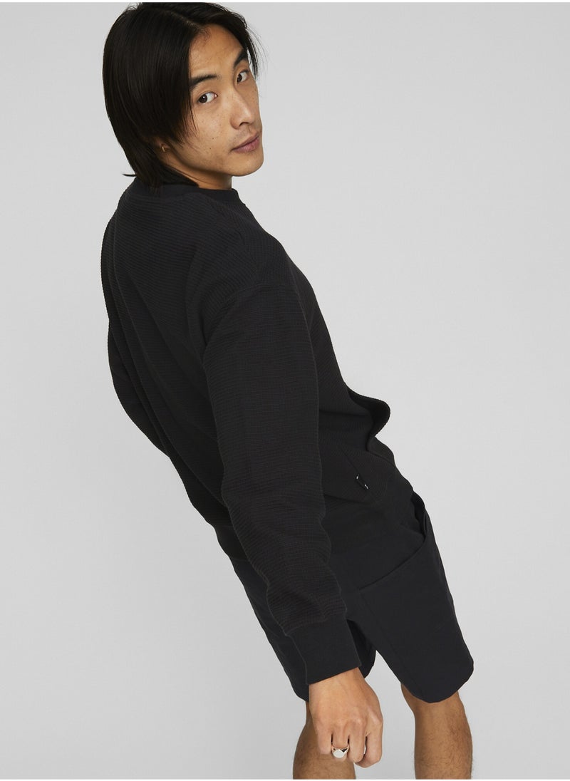 PUMA - DOWNTOWN Mens Waffle Crew Neck Sweatshirt - Image 1