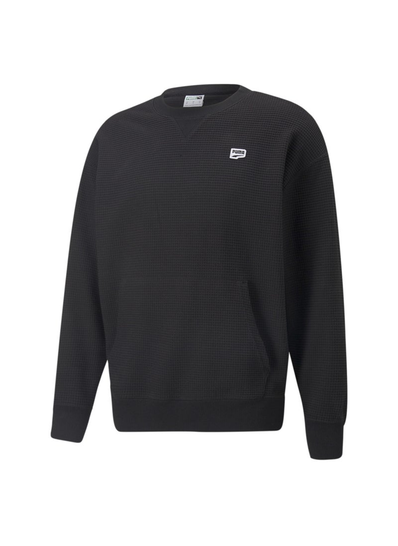 PUMA - DOWNTOWN Mens Waffle Crew Neck Sweatshirt - Image 1