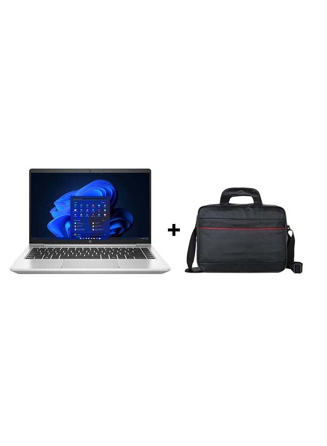 HP لابتوب ProBook 445 G10 (إصدار مطور) بشاشة 14 بوصة عالية الدقة بالكامل (1920×1080)، معالج AMD Ryzen 5 5625U، ذاكرة وصول عشوائي 8 جيجابايت DDR5، قرص صلب SSD سعة 512 جيجابايت، بطاقة رسومات AMD Radeon، نظام تشغيل Windows 11، حقيبة مجانية، يدعم اللغتين الإنجليزية والعربية، لون فضي الإنجليزية/العربية - Image 1