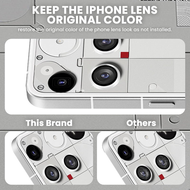 FIRST MART Camera Lens Protectors for Nothing Phone 3 (6.7 Inches) Tough HD Individual Aluminum Alloy Lens Ring Cover, Scratch Resistant, Thin Lens Protection| Silver, 1 Pack - Image 3