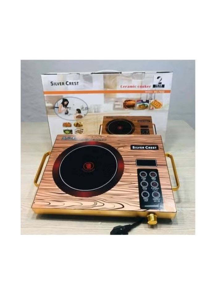 سيلفر كريست موقد كهربائي يعمل بالاشعة تحت الحمراء من سيلفر كريست بقدرة 3500 مزود بشاشة ديجتال رقمية مع 11 مستوى طاقة للطبخ يعمل باللمس مناسب لجميع الحلل والمقالى مزود ب2مقبض عازل للحرارة - Image 3