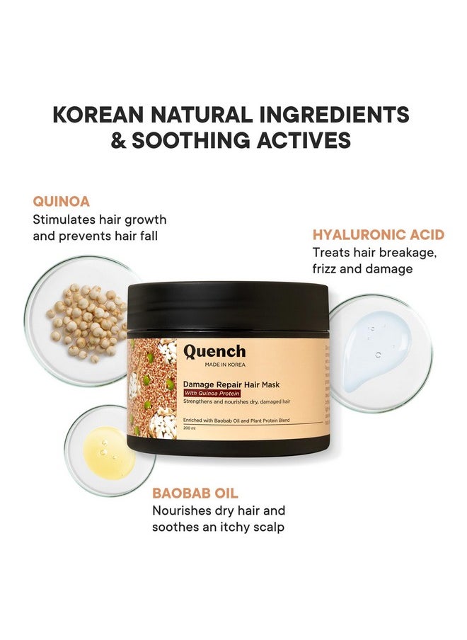 Quench Damage Repair Hair Mask With Quinoa Protein & Ceramides | Restores Dry & Damaged Hair | Strengthens Hair And Adds Shine | Made In Korea (200Ml) - pzsku/ZDA597186F55C4228C3FCZ/45/_/1733730038/99f48534-57f8-4c31-8c5e-0ad9ea6fbb98